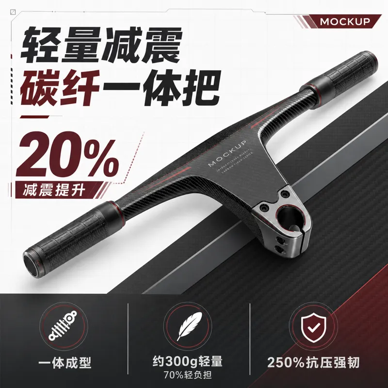 轻量化碳纤维一体化自行车把手｜AI 生图提示词