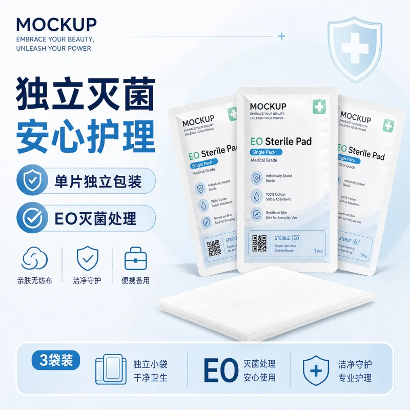 EO无菌垫单件装医用级模型｜AI 生图提示词