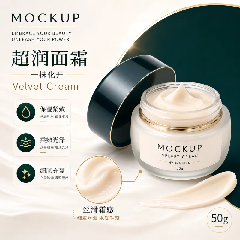 Velvet Cream Hydra Firm Jar 模型｜AI 生图提示词