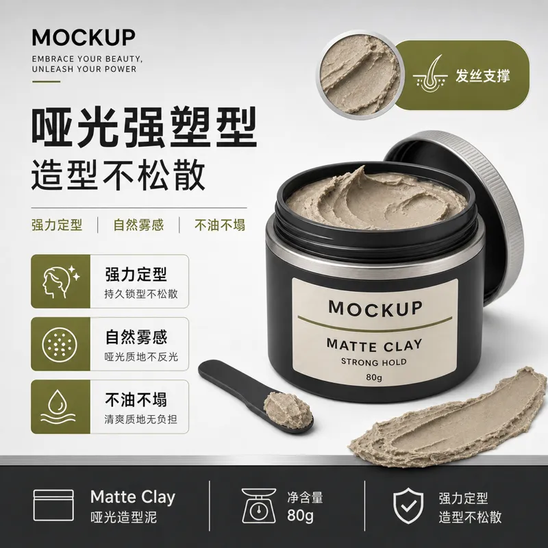 哑光粘土强力定型发蜡罐模型｜AI 生图提示词