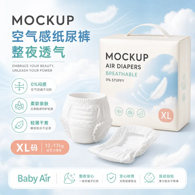 婴儿气尿布透气模型设计｜AI 生图提示词