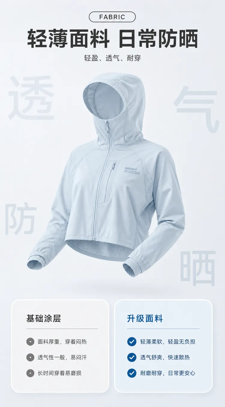 轻便透气连帽防晒夹克｜AI 生图提示词