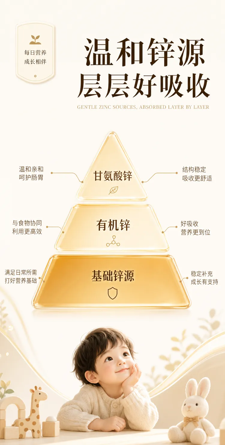温和锌源儿童金字塔图｜AI 生图提示词