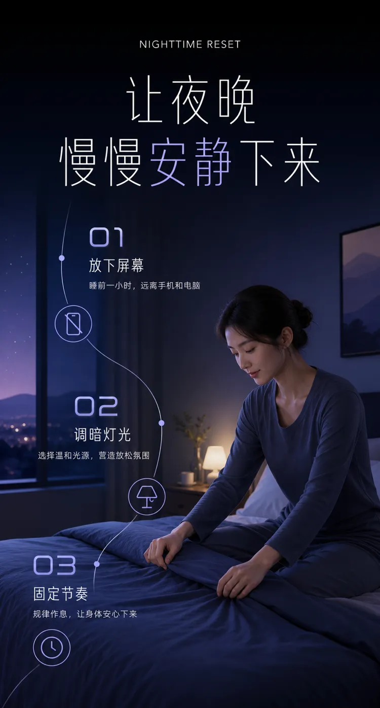 夜间重置睡前程序指南｜AI 生图提示词