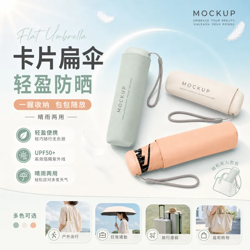 平伞模型套装——便携轻便｜AI 生图提示词