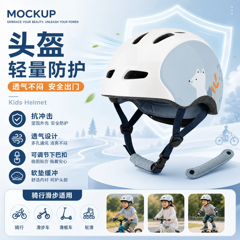 儿童轻量安全头盔模型设计｜AI 生图提示词