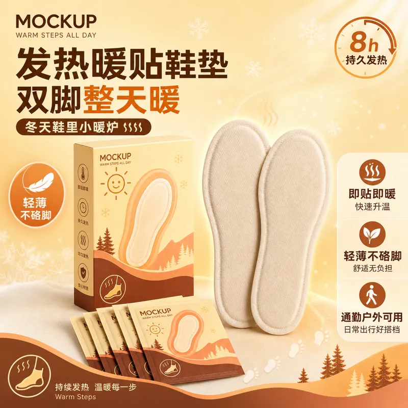 冬季暖足用加热鞋垫模型｜AI 生图提示词