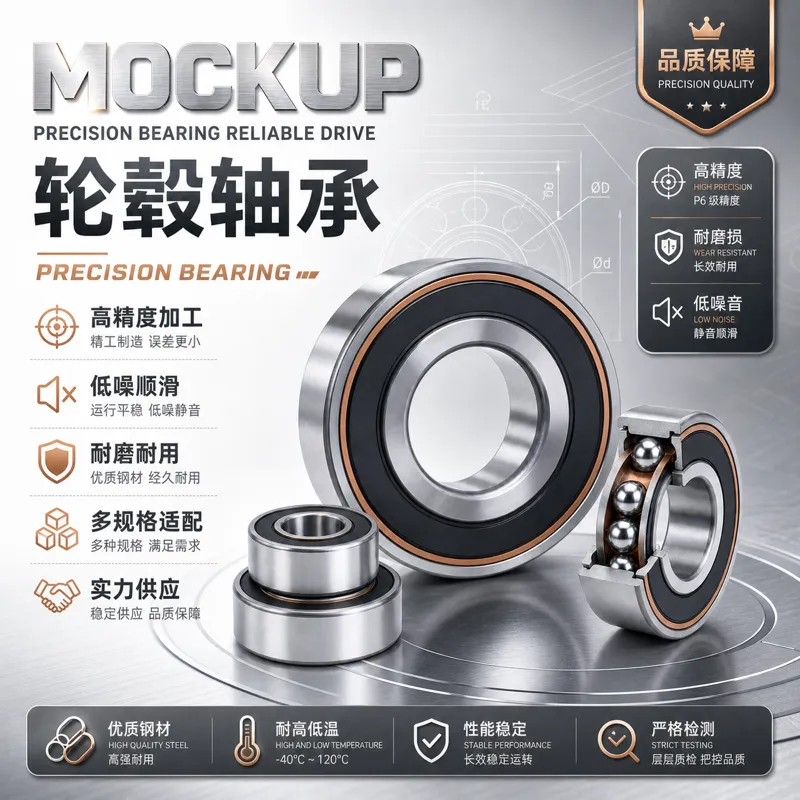 精密轮毂轴承模型——可靠驱动｜AI 生图提示词