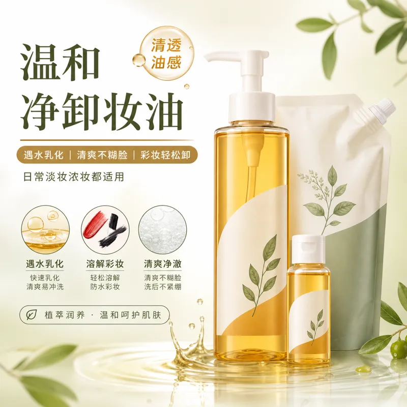 温和卸妆卸妆油｜AI 生图提示词