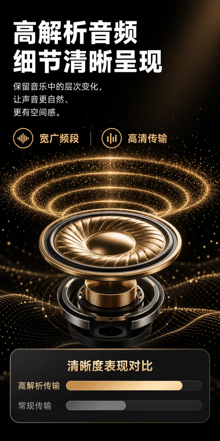 高分辨率音频扬声器单元详情｜AI 生图提示词