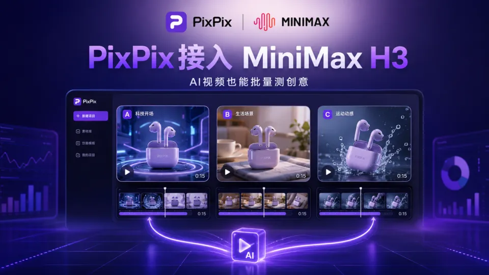 PixPix首发接入MiniMax H3，多模态视频进入电商工作流