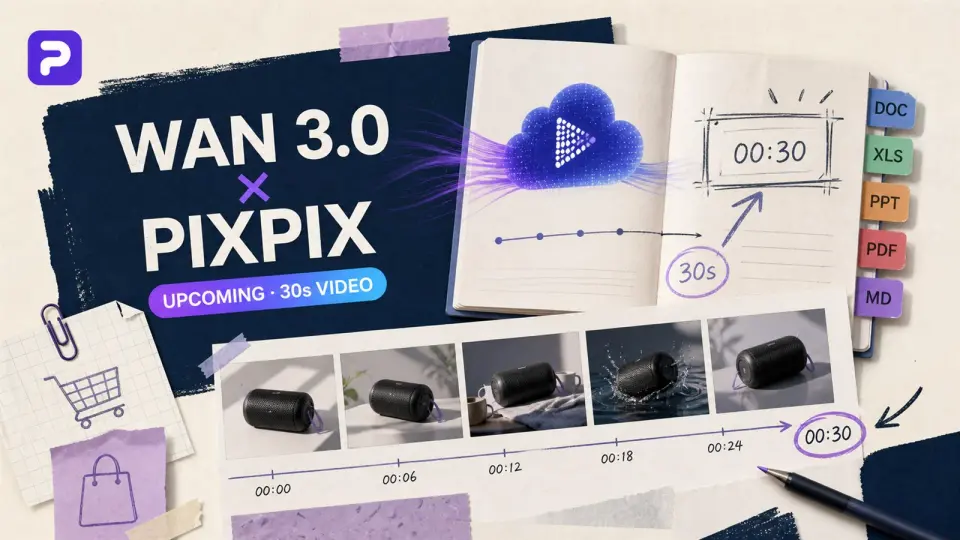 Wan3.0正式开启公测：支持30秒视频与文档输入，PixPix行业首发接入