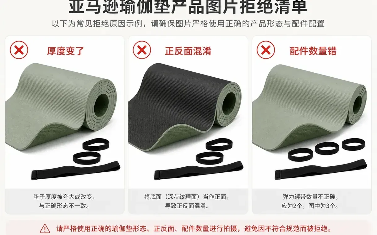 瑜伽垫三类应直接重做的错误 瑜伽垫厚度变化正反纹理混淆与背带数量错误三种退回情形