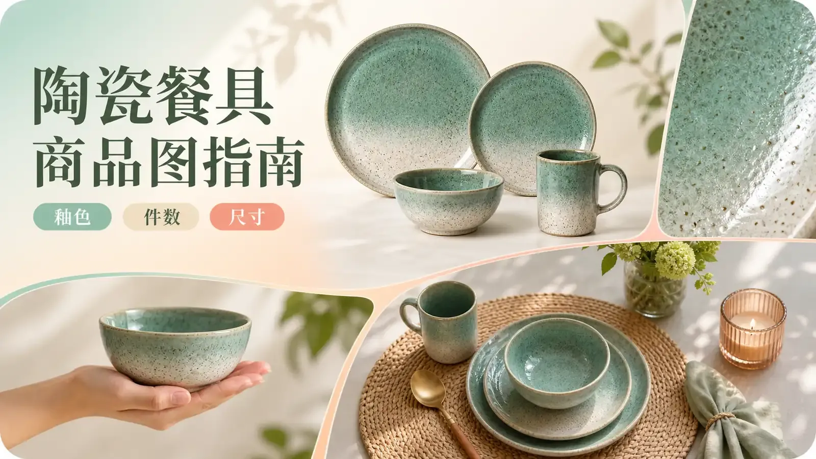 Etsy 陶瓷餐具套装怎么拍？件数、釉色与尺寸比例商品图指南