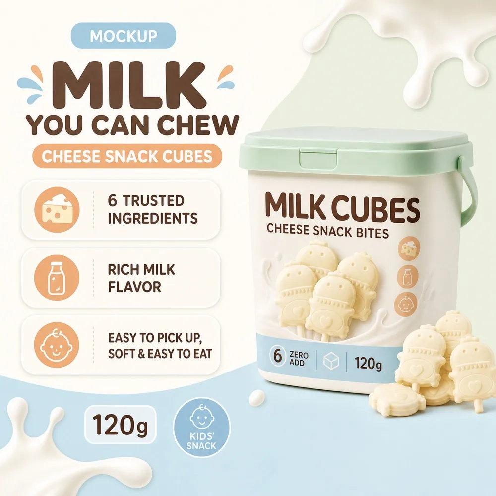 Cheese Snack Bites Bucket Mockup Design｜AI Image Generation Prompts