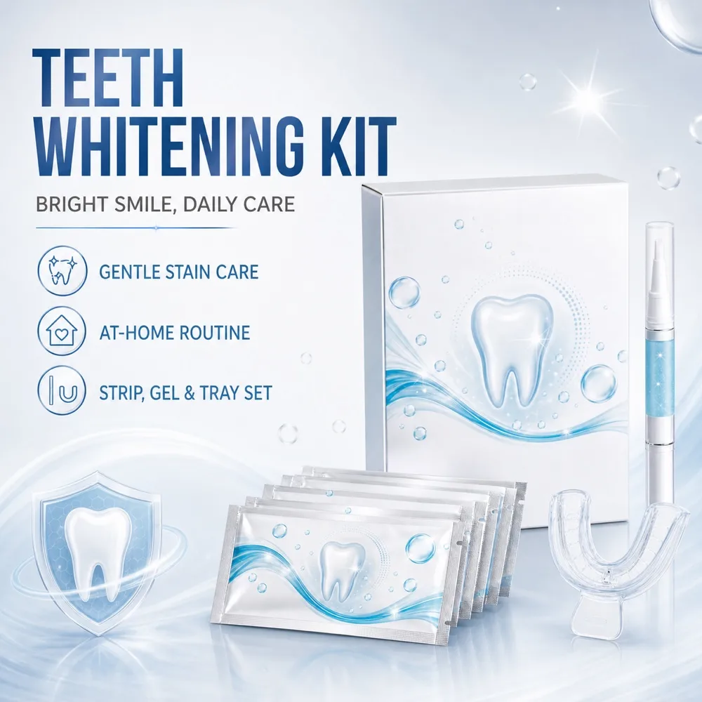 Bright Smile Daily Care Teeth Whitening Kit Mockup｜AI Image Generation Prompts