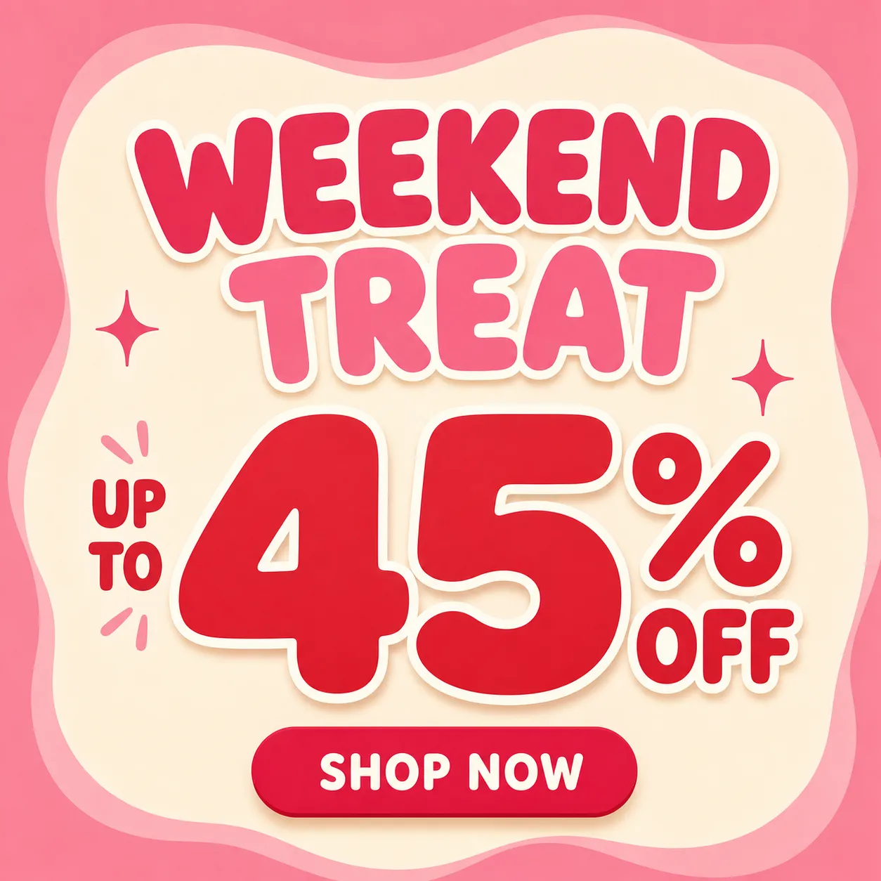 周末特惠促销横幅，全场立减45%｜AI 生图提示词