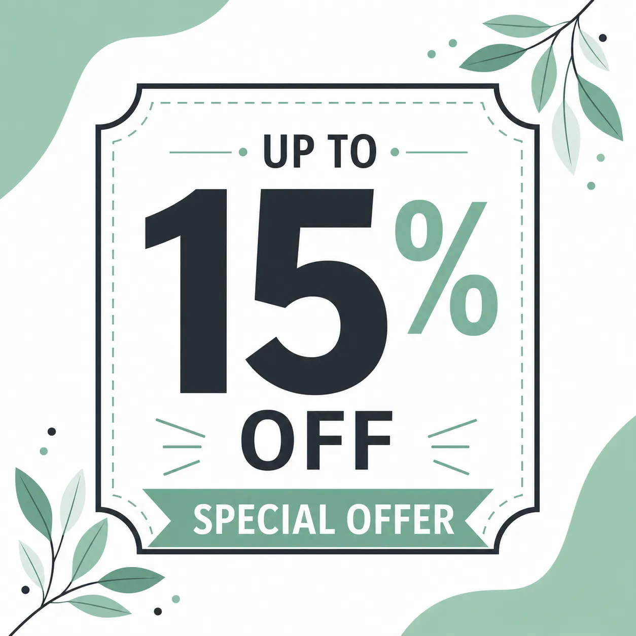 最高15%折扣特价横幅｜AI 生图提示词