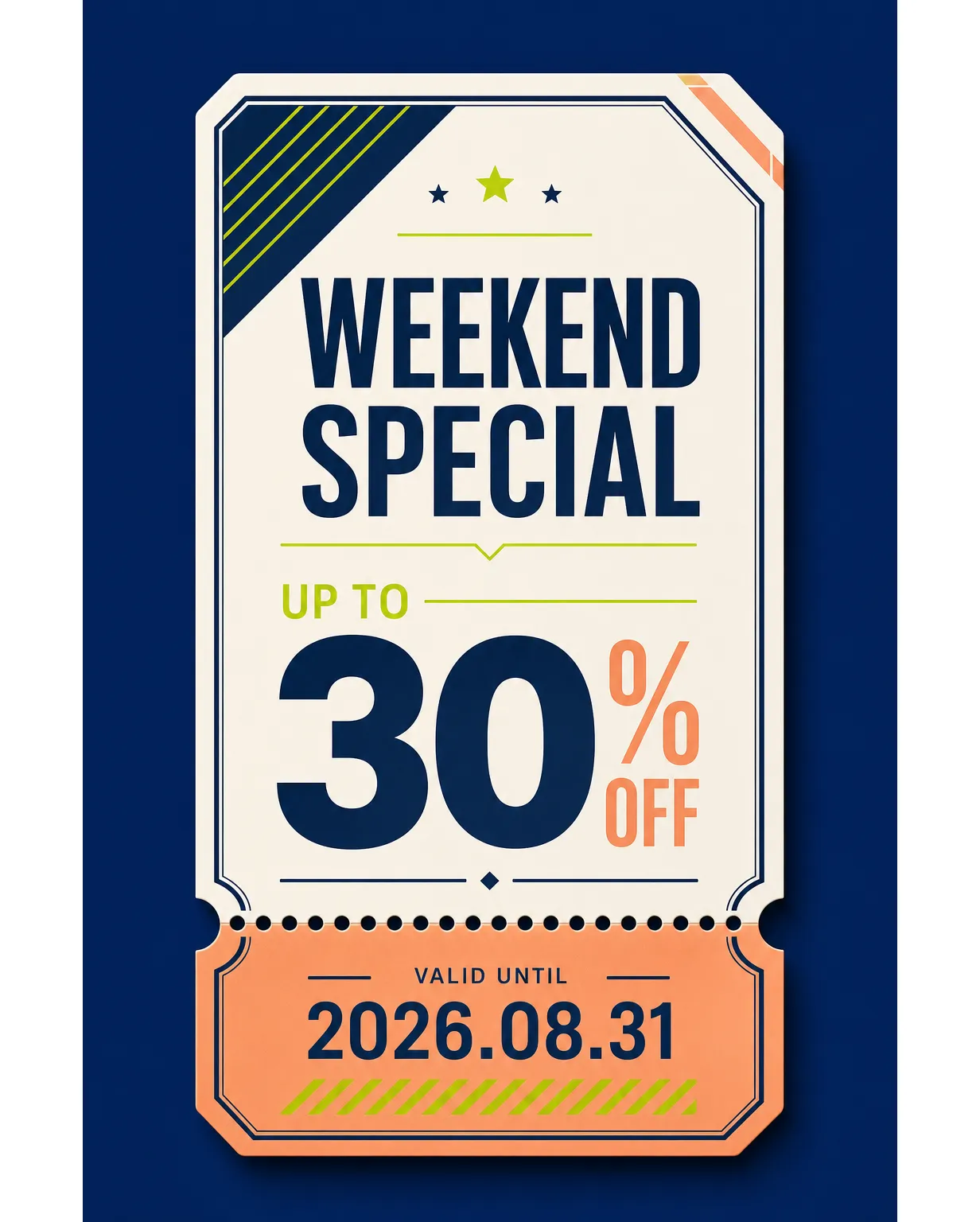 折扣券 · 折扣促销 30%｜AI图像生成提示词
