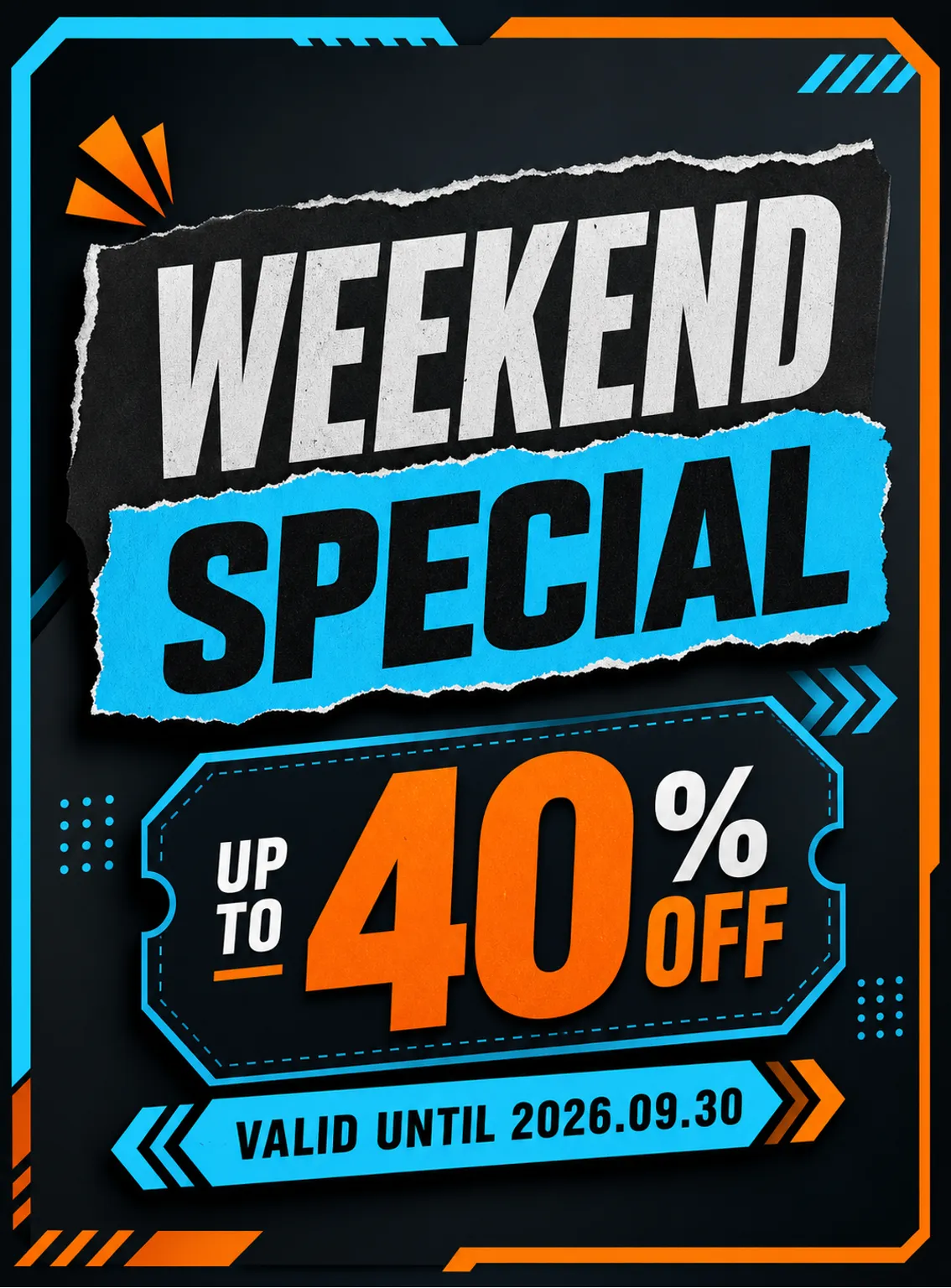 折扣促销 40%｜AI图像生成提示词