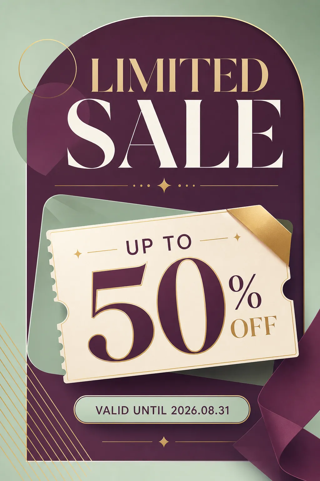 折扣促销 50%｜AI图像生成提示词
