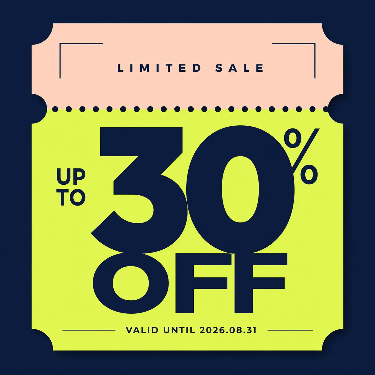 折扣券 · 折扣促销 30%｜AI图像生成提示词
