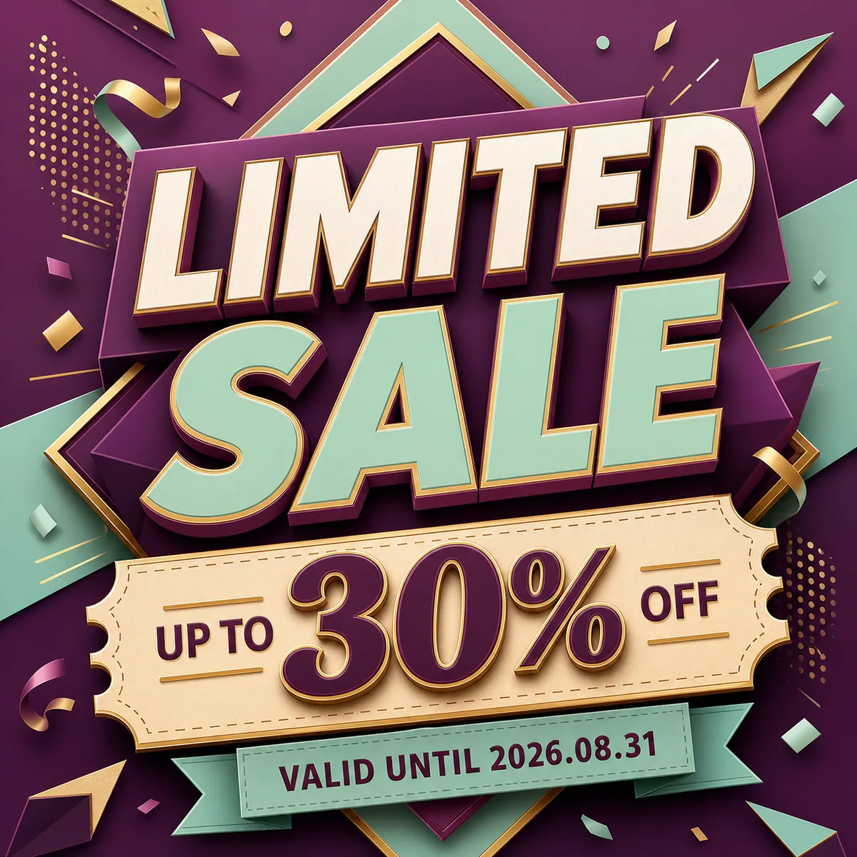 折扣促销 30% / 3｜AI图像生成提示词