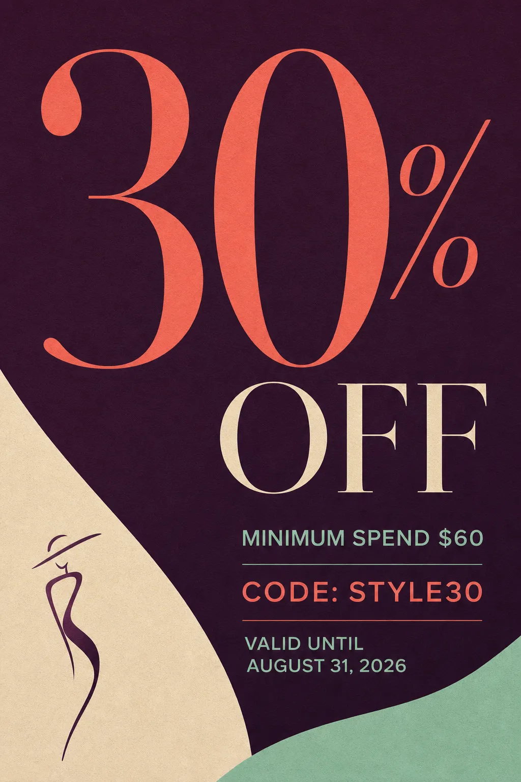 30% Off Sale Poster with Code Style30｜AI Image Generation Prompts