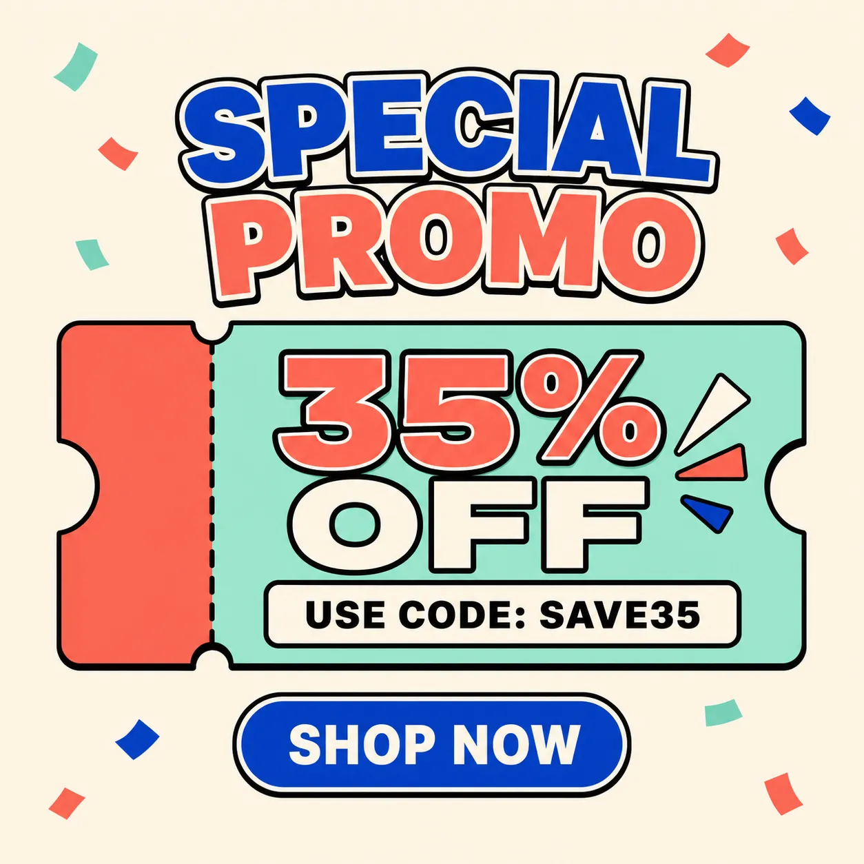 折扣券 · 折扣促销 35%｜AI图像生成提示词