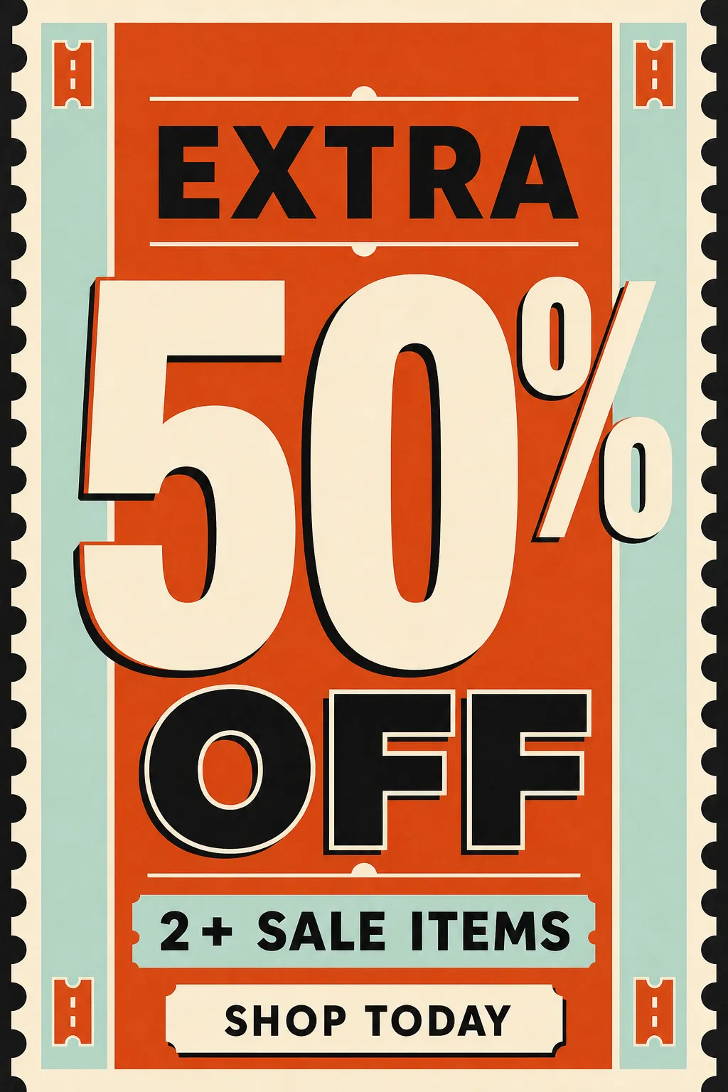 折扣促销 50%｜AI图像生成提示词