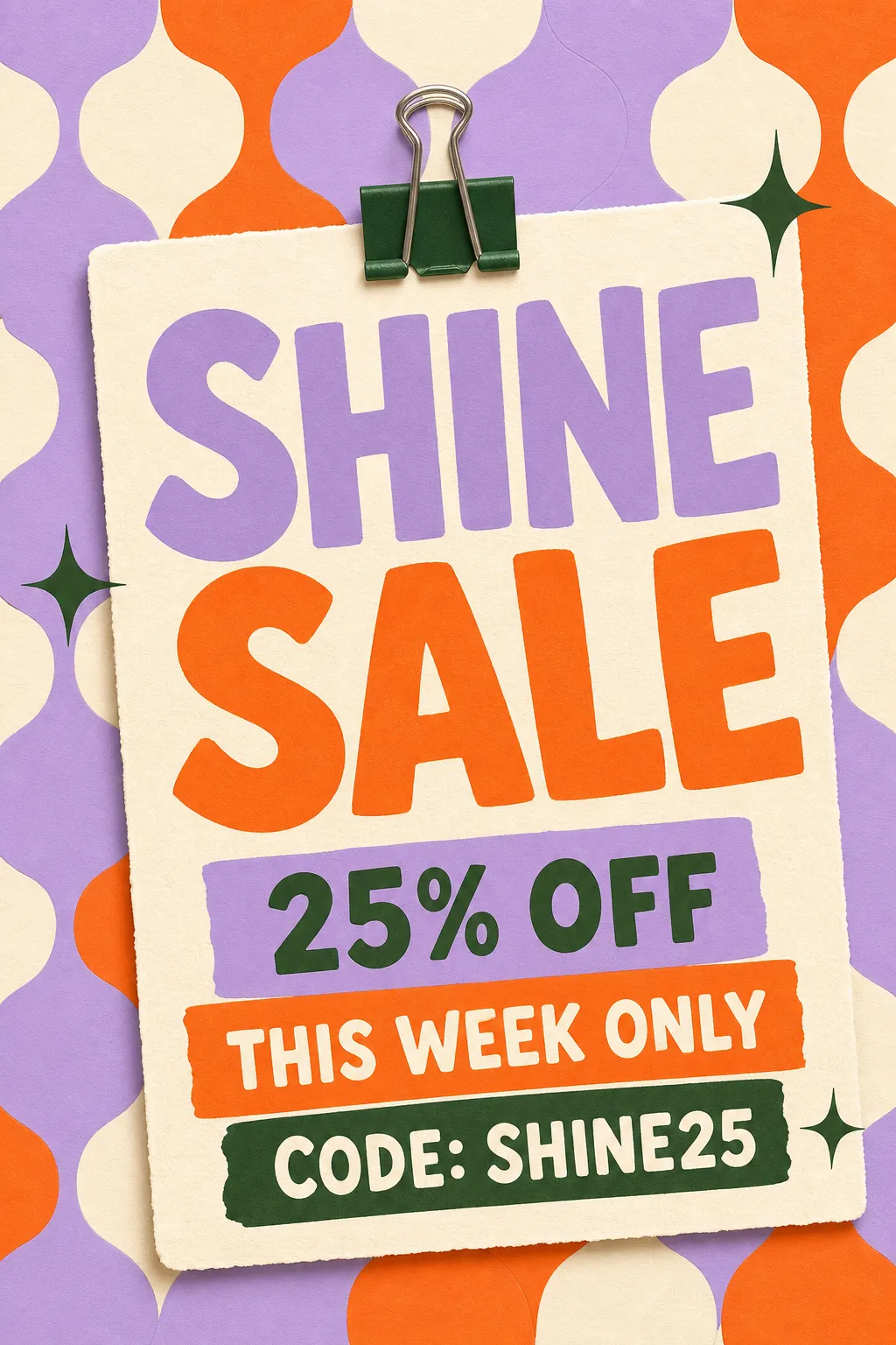 折扣促销 25%｜AI图像生成提示词