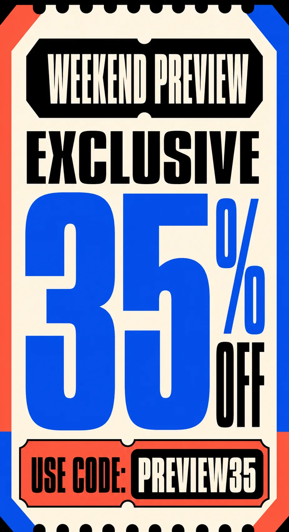 折扣券 · 折扣促销 35%｜AI图像生成提示词
