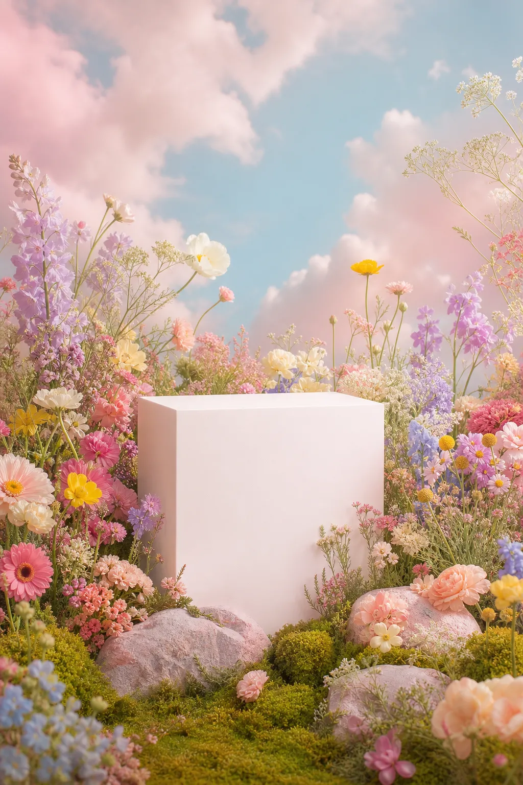 产品展示台 · 自然风景场景 · 花卉植物场景｜AI图像生成提示词