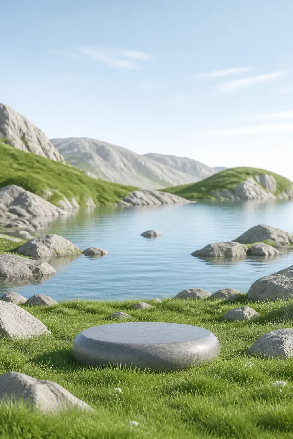 产品展示台 · 自然风景场景｜AI图像生成提示词