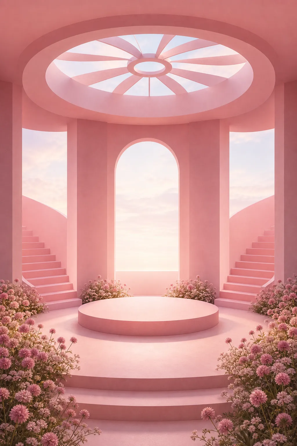产品展示台 · 建筑室内场景 · 花卉植物场景｜AI图像生成提示词