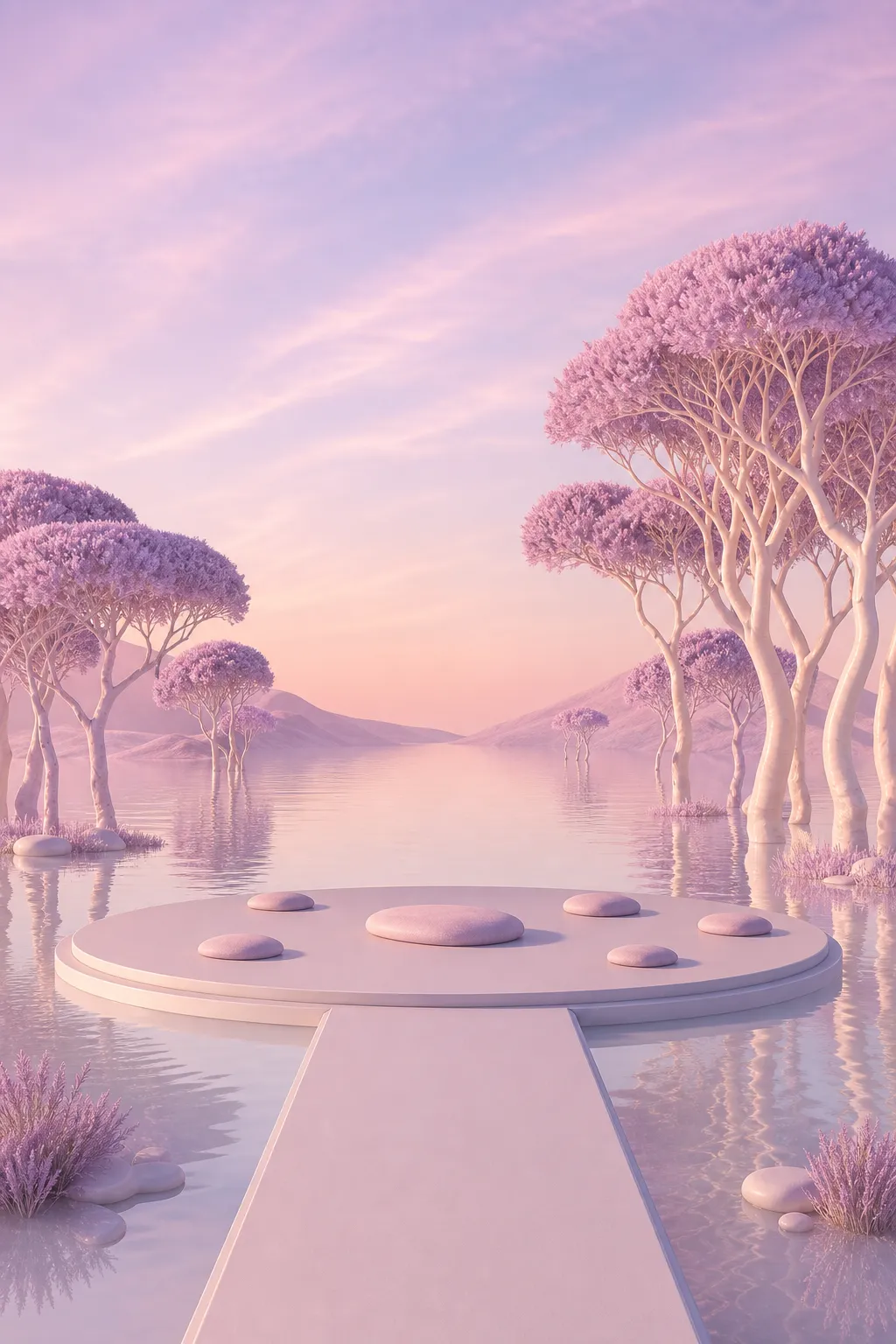 产品展示台 · 自然风景场景｜AI图像生成提示词