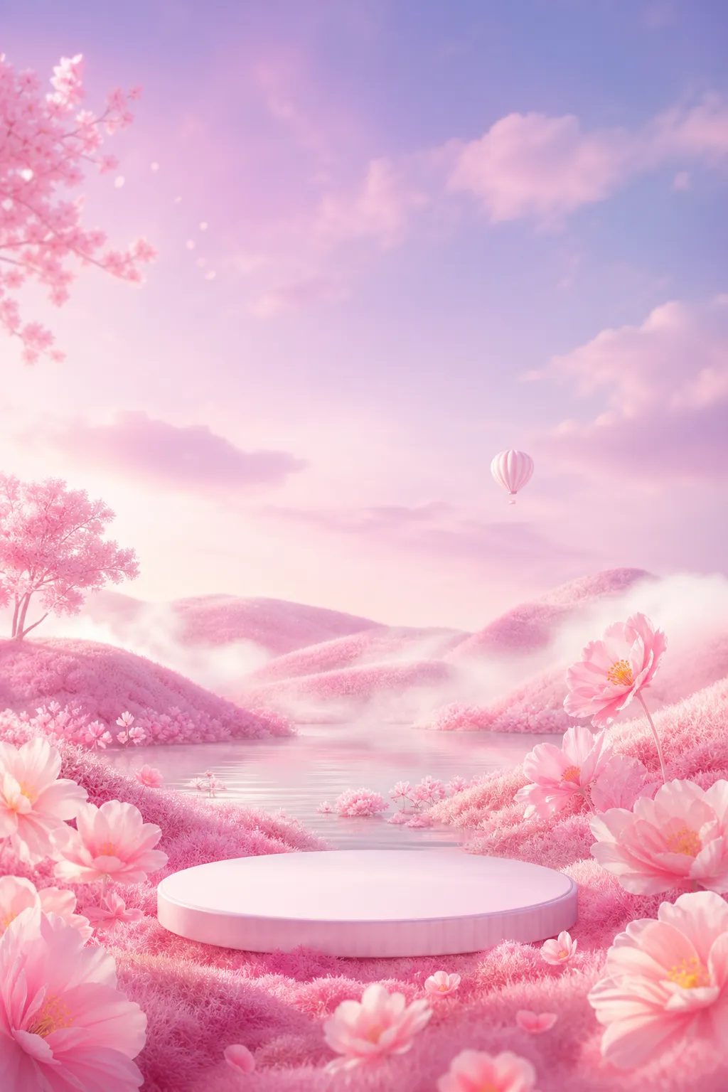 产品展示台 · 自然风景场景 · 花卉植物场景｜AI图像生成提示词