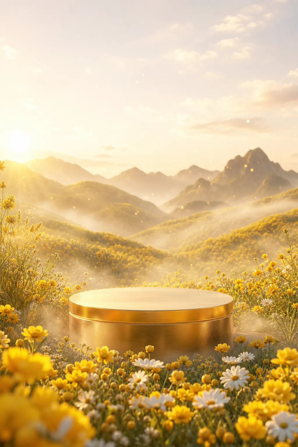 产品展示台 · 自然风景场景 · 花卉植物场景｜AI图像生成提示词