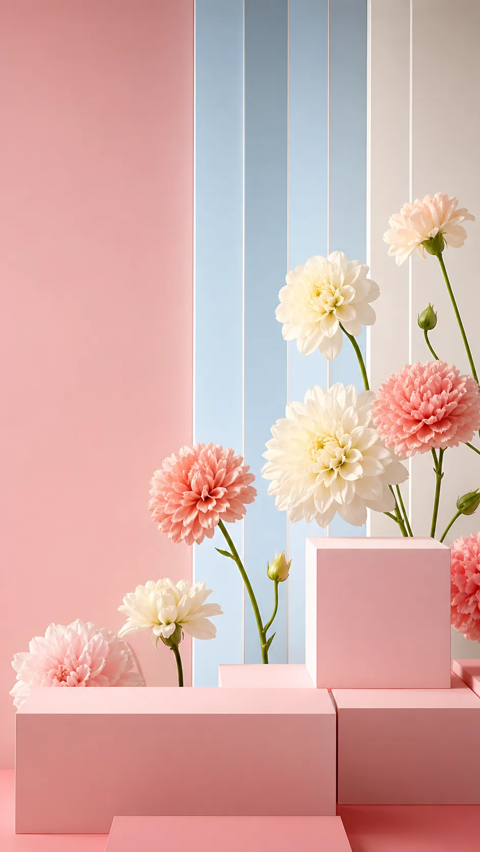 产品展示台 · 抽象设计背景 · 花卉植物场景｜AI图像生成提示词