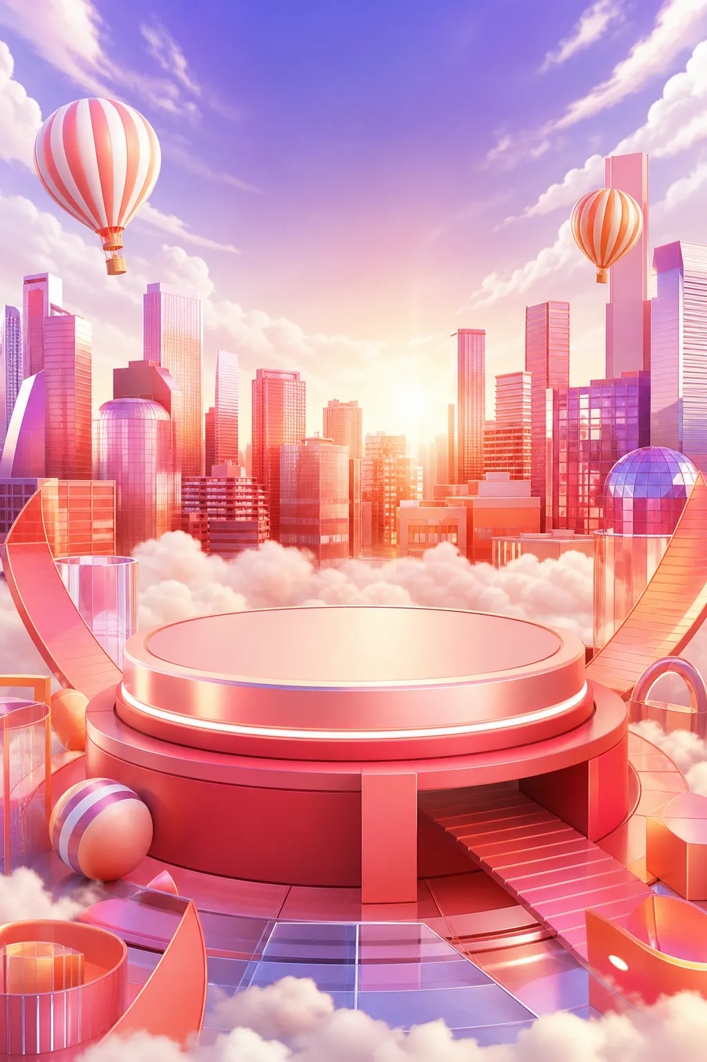 产品展示台 · 抽象设计背景 · 未来霓虹场景｜AI图像生成提示词