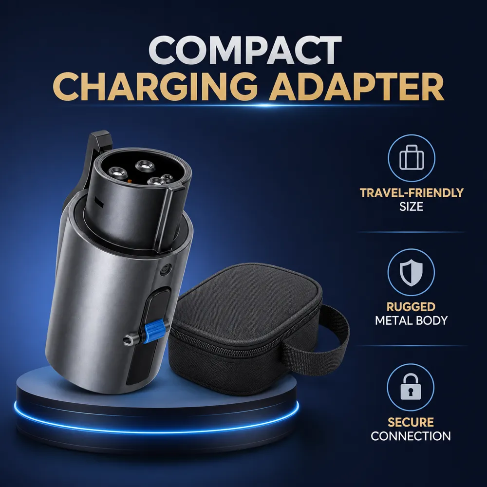 Compact Charging Adapter with Rugged Metal Body｜AI Image Generation Prompts