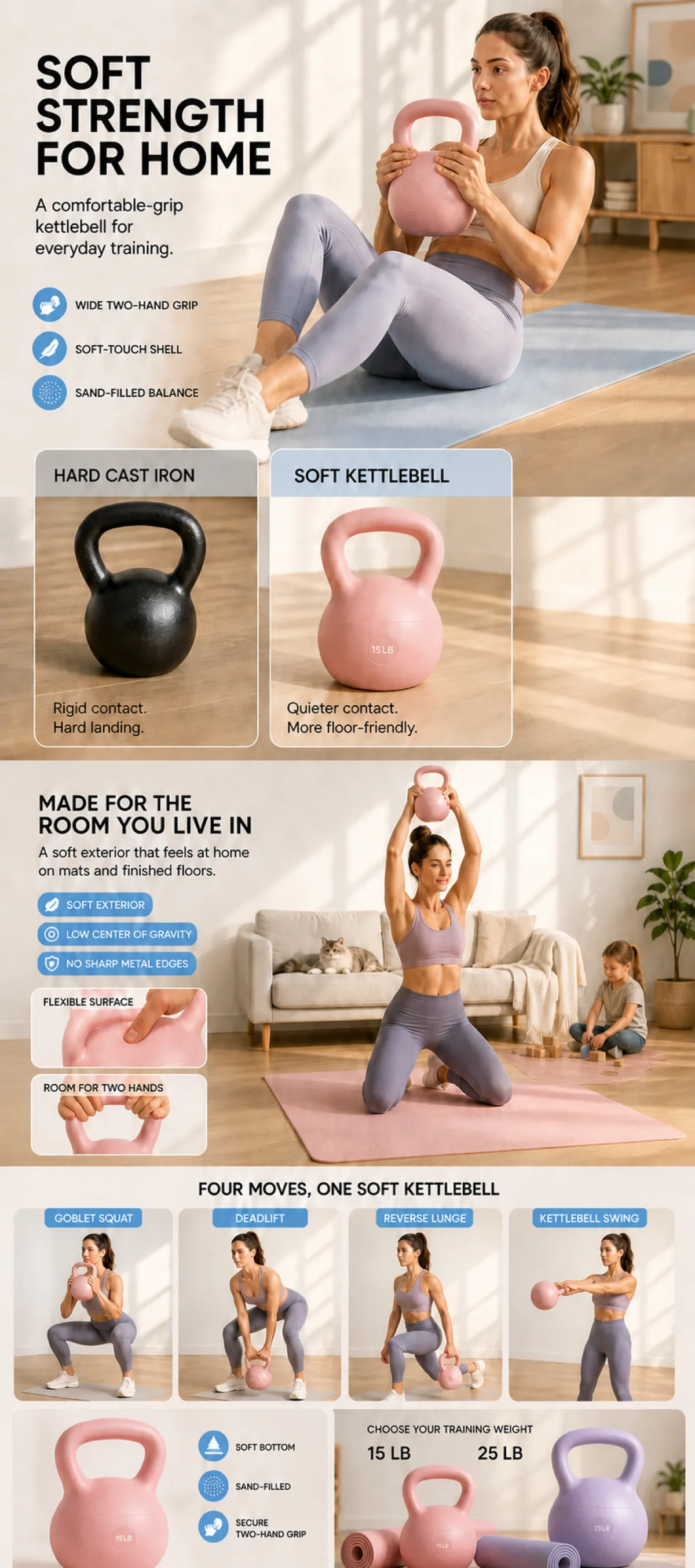 Soft Kettlebell for Home Strength Training｜AI Image Generation Prompts