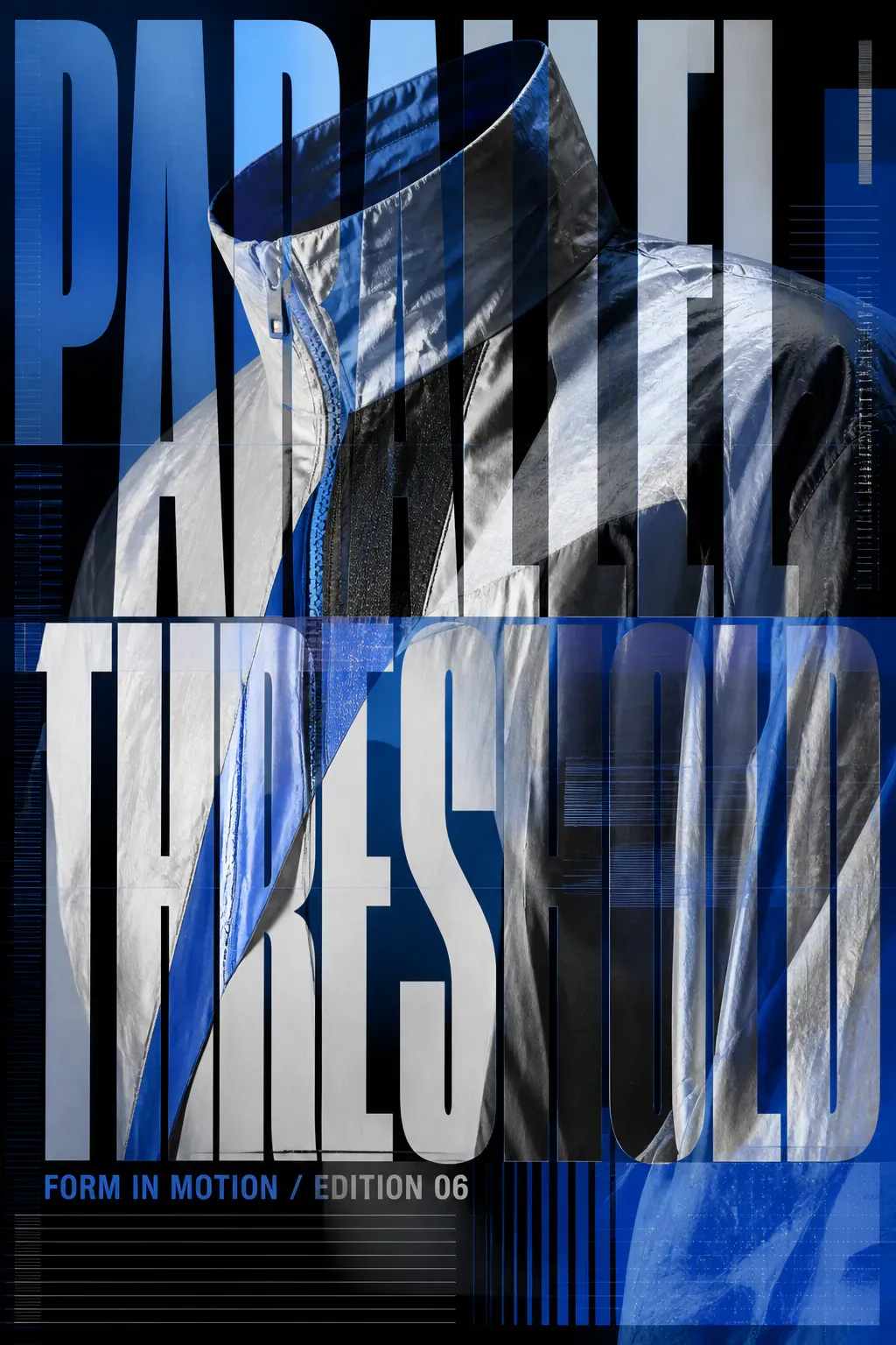 Parallel Threshold Futuristic Silver Jacket Poster｜AI Image Generation Prompts