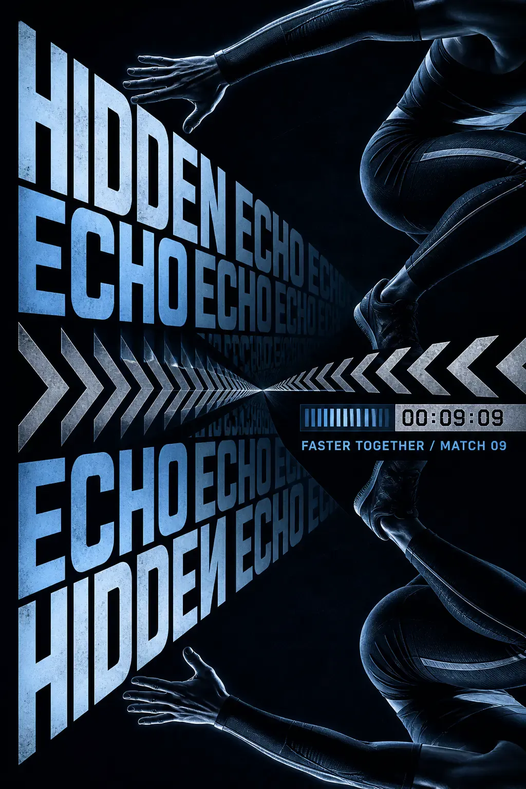 Hidden Echo Runner Poster with Timer and Arrows｜AI Image Generation Prompts