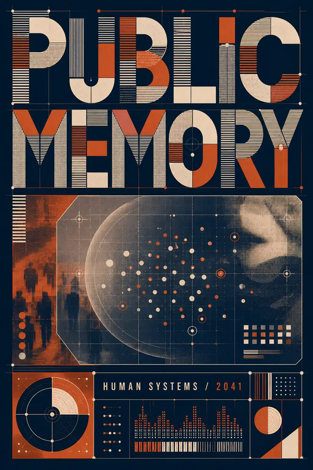 Public Memory Human Systems 2041 Retro Poster｜AI Image Generation Prompts