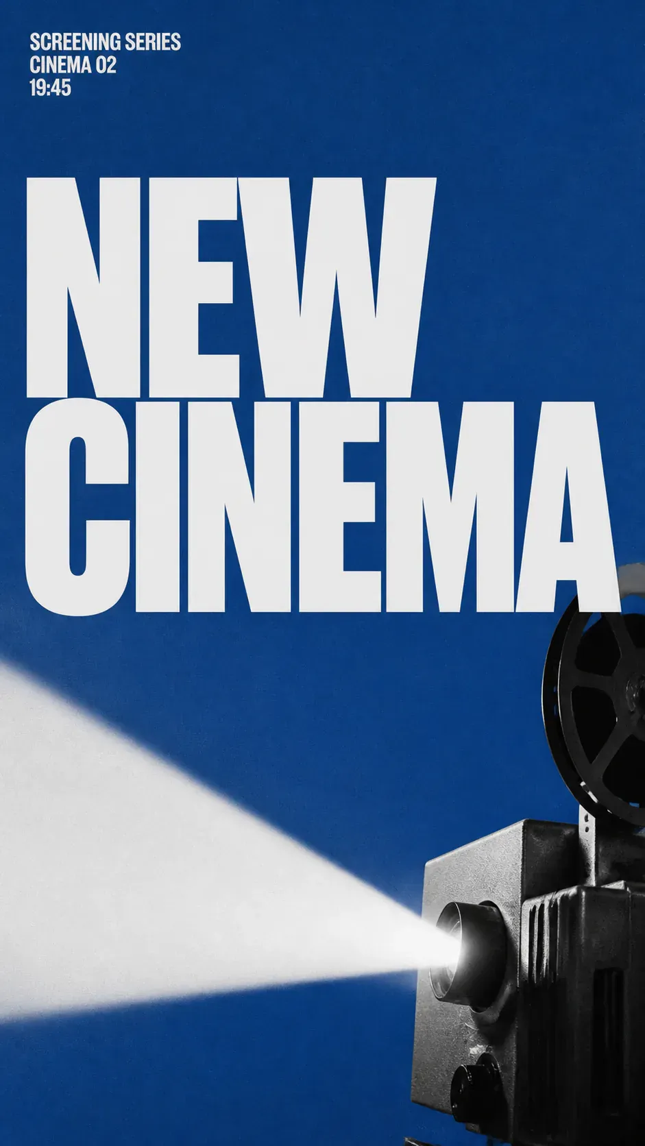 New Cinema Screening Series Poster with Film Projector｜AI Image Generation Prompts