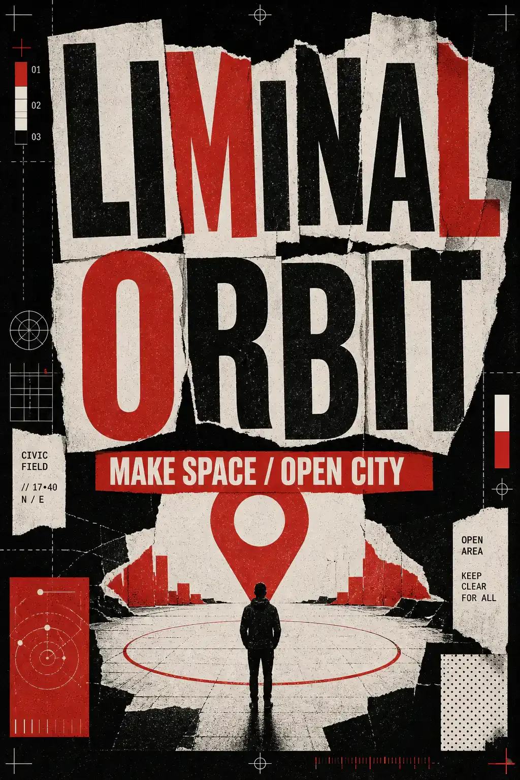 Liminal Orbit Make Space Open City Poster｜AI Image Generation Prompts
