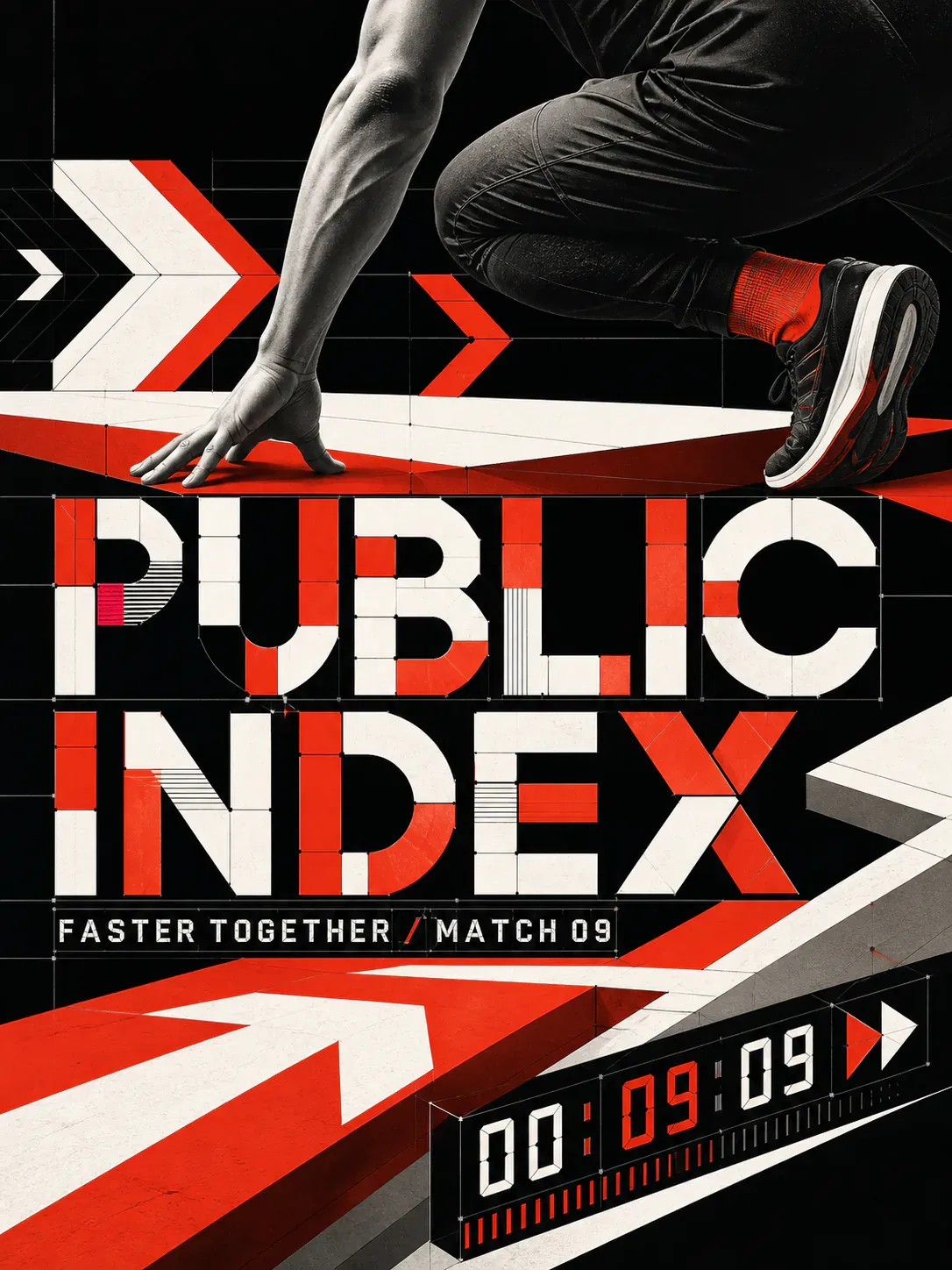 Public Index Faster Together Sports Poster｜AI Image Generation Prompts