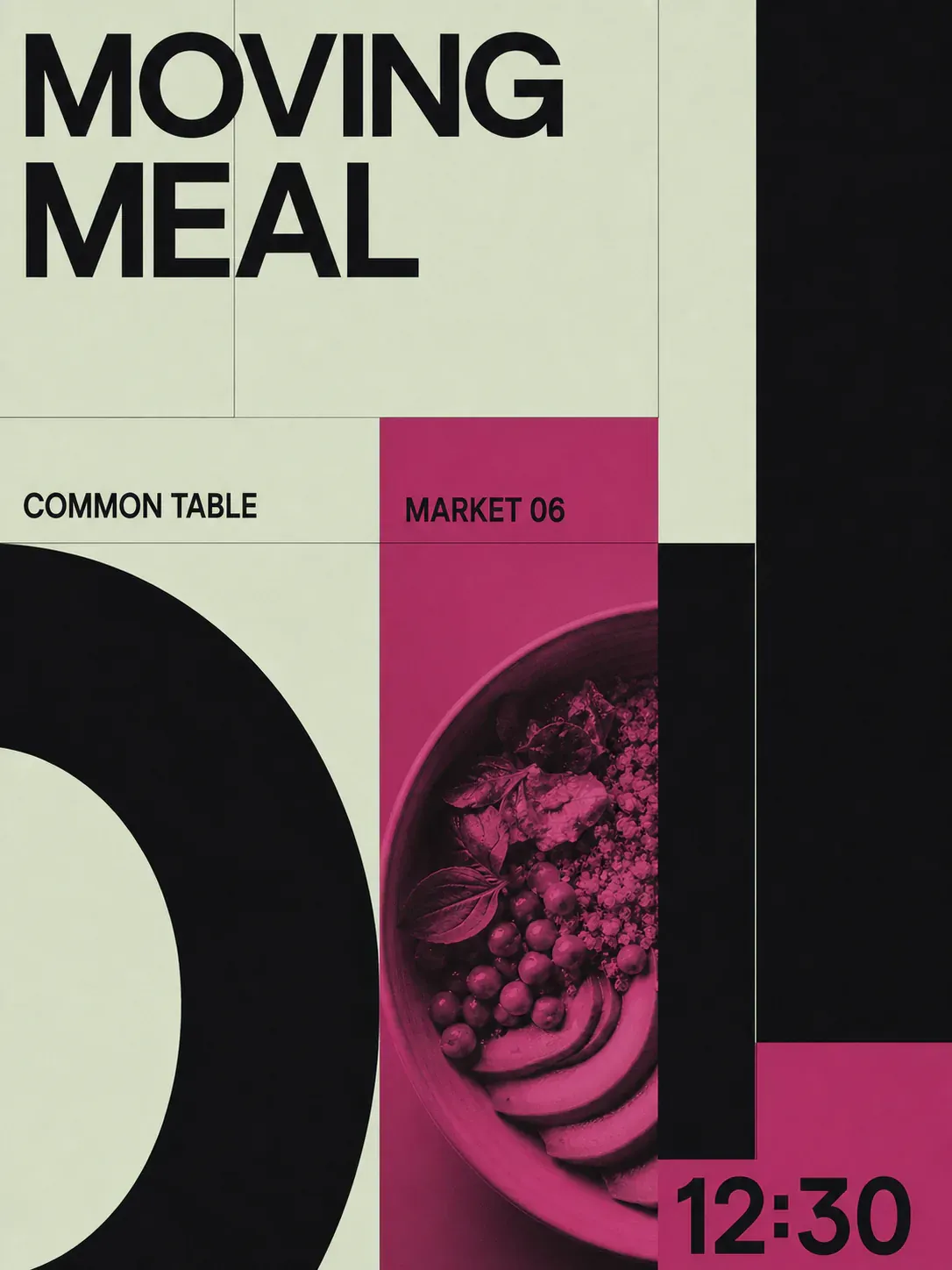 Moving Meal Common Table Market 06 Poster Design｜AI Image Generation Prompts