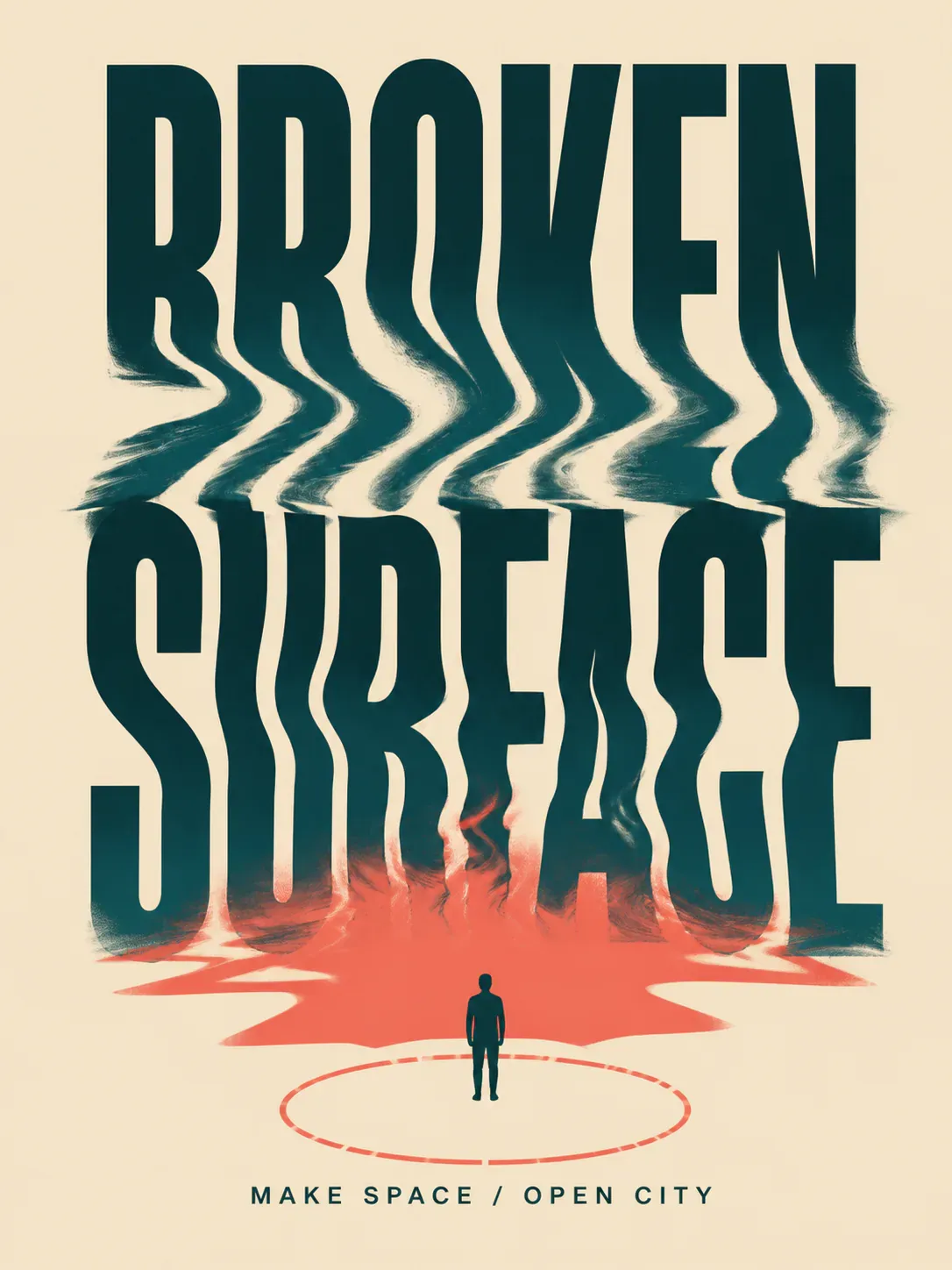 Broken Surface Typography Poster Art｜AI Image Generation Prompts